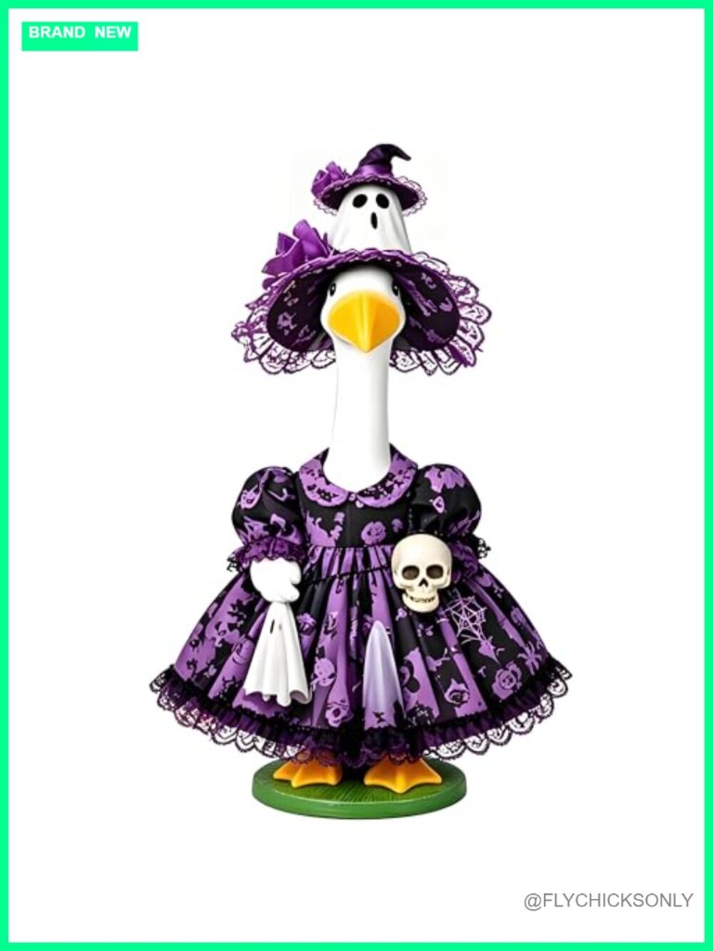 Halloween Witch Costume for 23 Inch Porch Goose Statue - Outdoor Lawn Decor